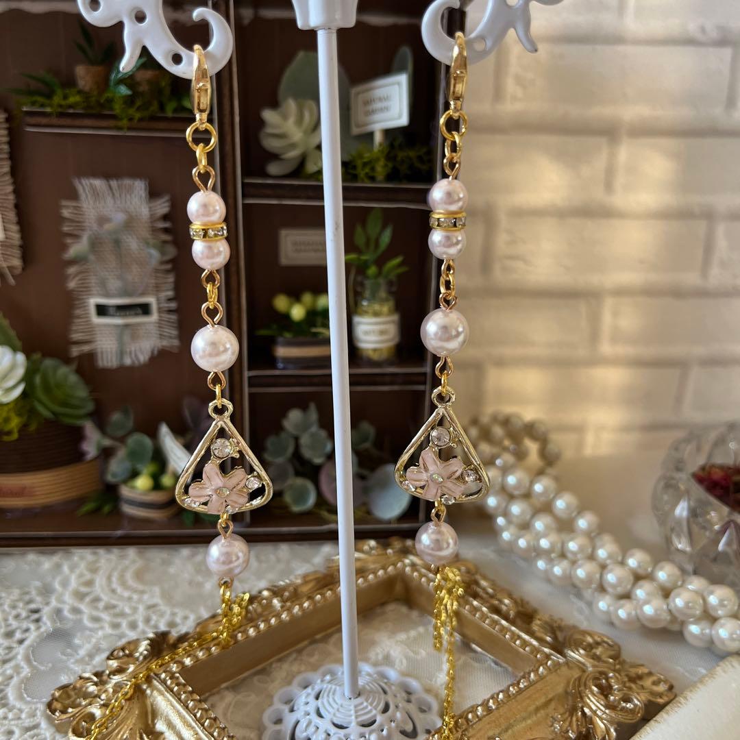 ♪❤️ 雫　花　パール　マスクチェーン　メガネチェーン　ハンドメイド