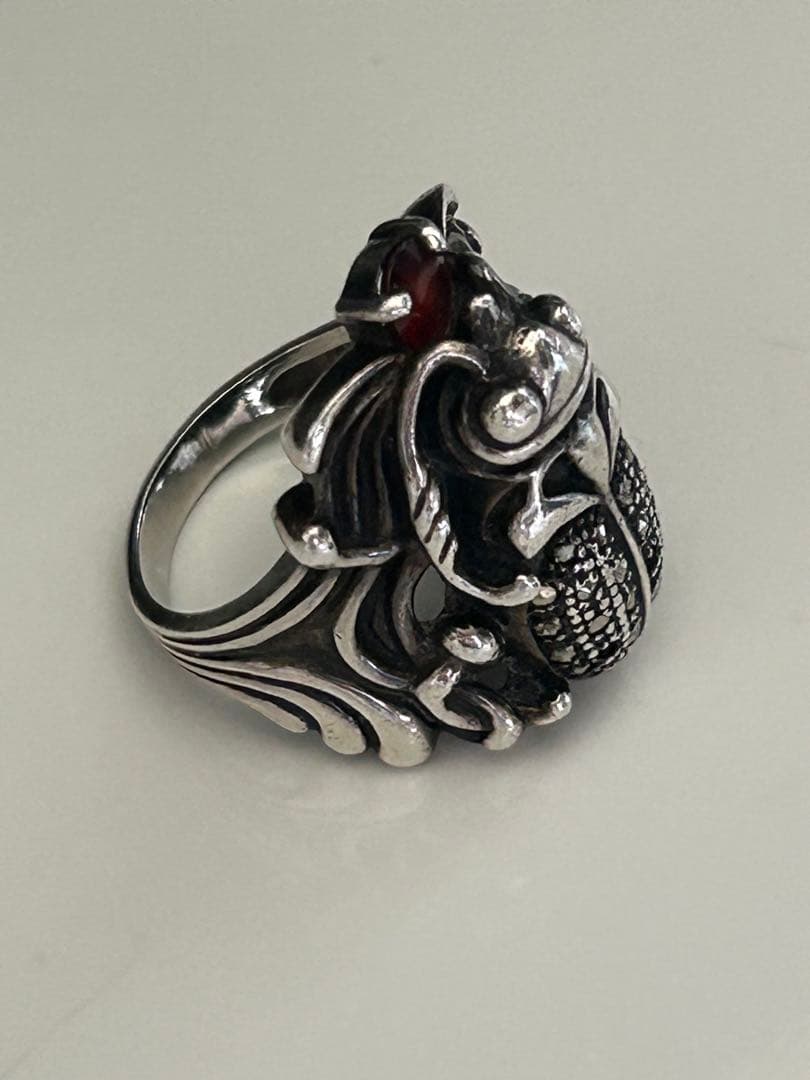 シルバー925 甲虫デザインリング 年代物アンティーク。一点もの