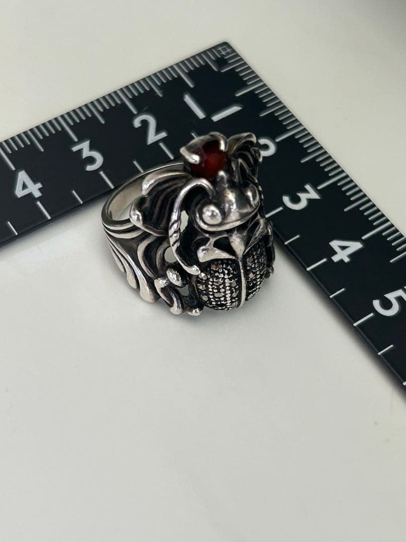 シルバー925 甲虫デザインリング 年代物アンティーク。一点もの