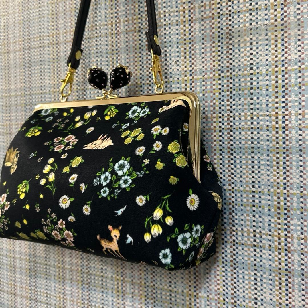 2008.ハンドメイド　18cm底板付きがま口バッグ　フランシュリッペ