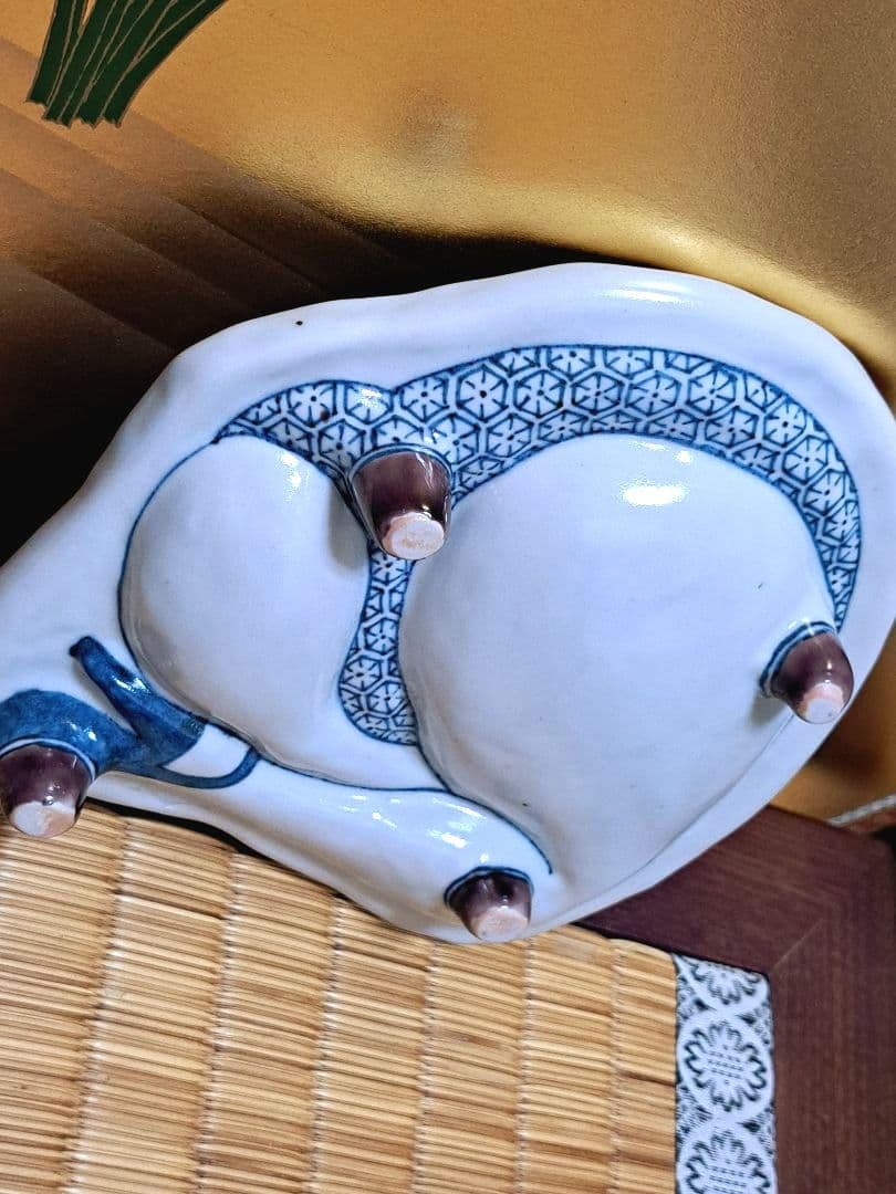 珍品　陶芸　作家物　松浦コータロー　コータロー　初期作品　色絵　美尻文　絵付師