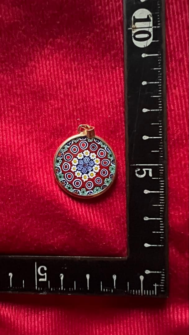 ☆新品☆ベネチアンガラス・カラフル幾何学模様エナメルペンダント