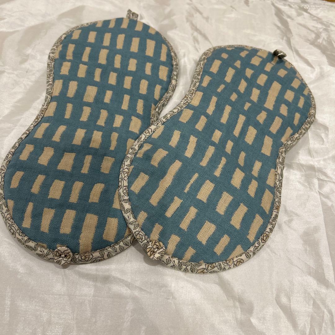 新品ミナペルホネン 鍋しき2枚セット　鍋つかみ　sora check ブルー