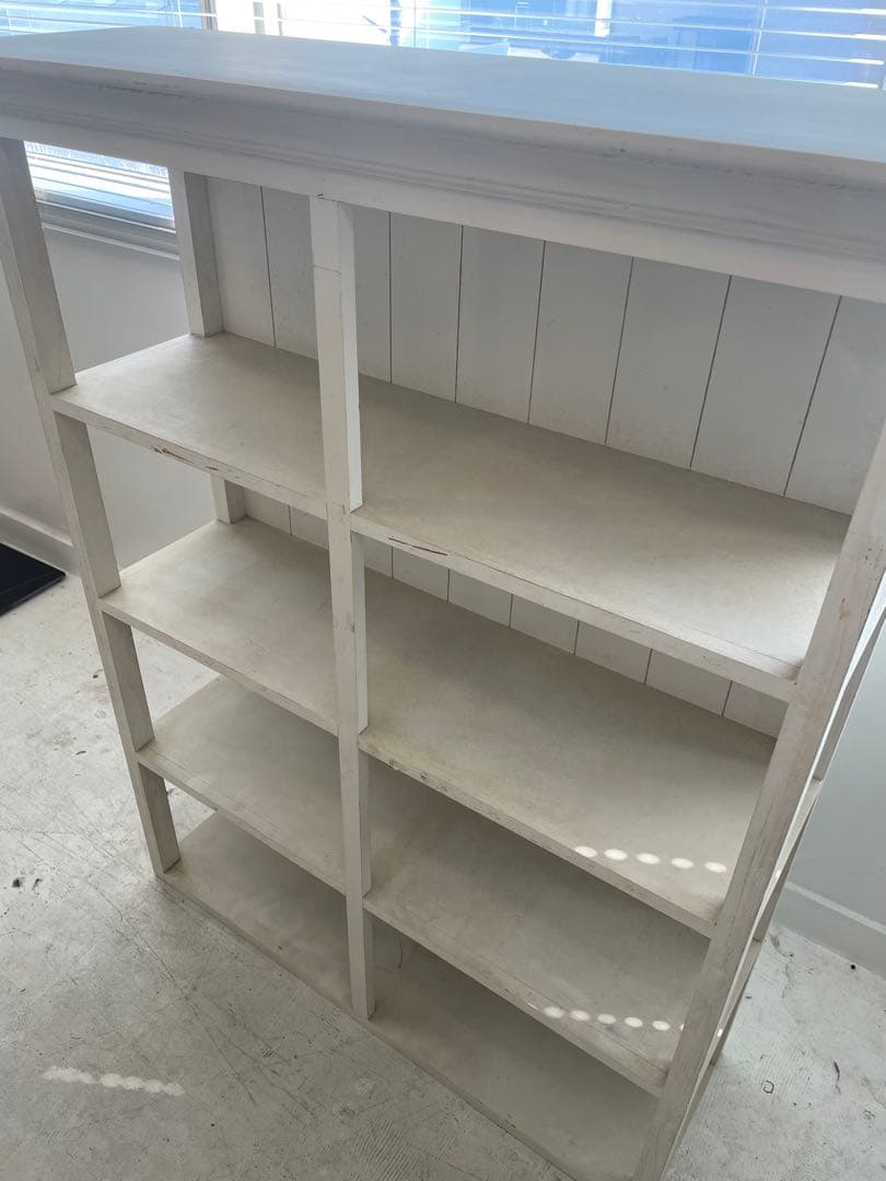 家具　ホワイト木製シェルフ 6段　シャビー　店舗什器