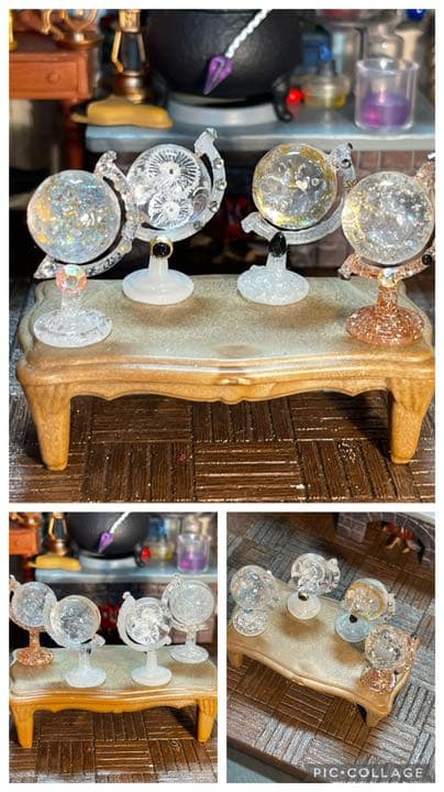 クリアクリスタル時計、たんぽぽ、LOVE地球儀オブジェ