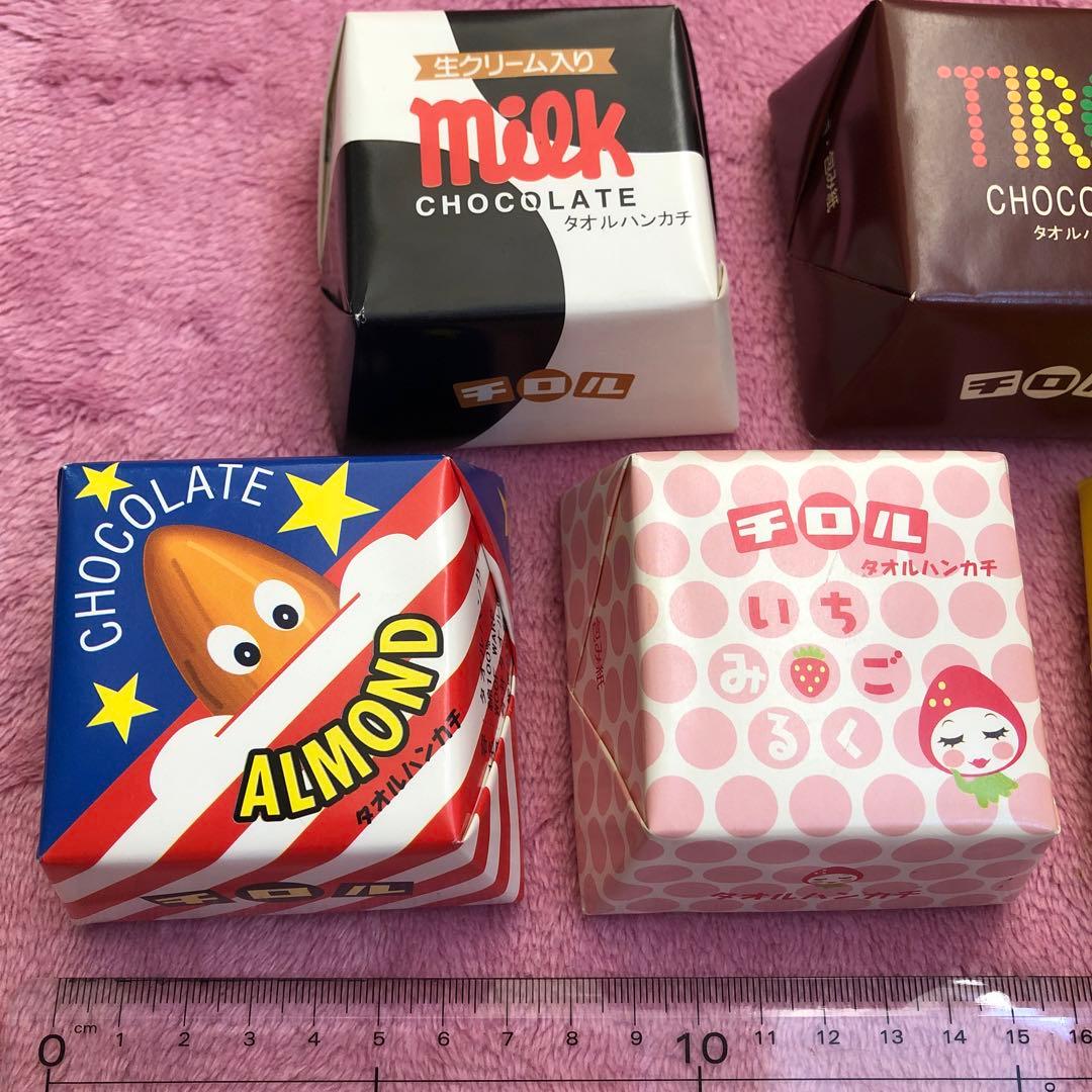 AM チロルチョコ／タオルハンカチ 全５種　コンプリート