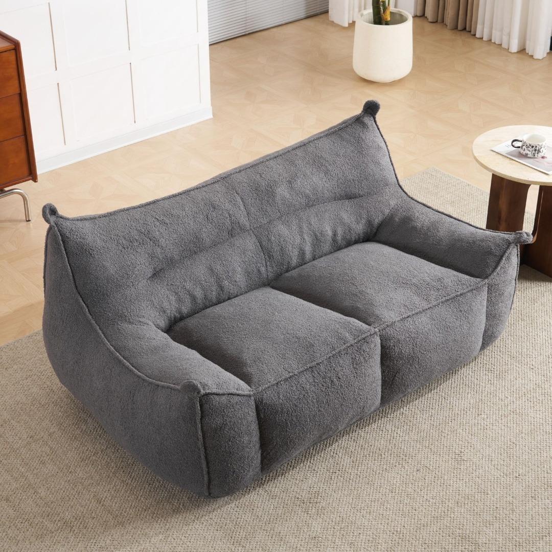 2人掛けソファ 幅160cm クッションソファ 圧縮梱包 フロアソファ 座椅子