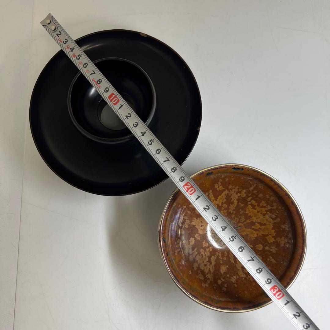 中国美術　天目茶碗、天目台セット　東Y8-0331☆2Fタコサオ