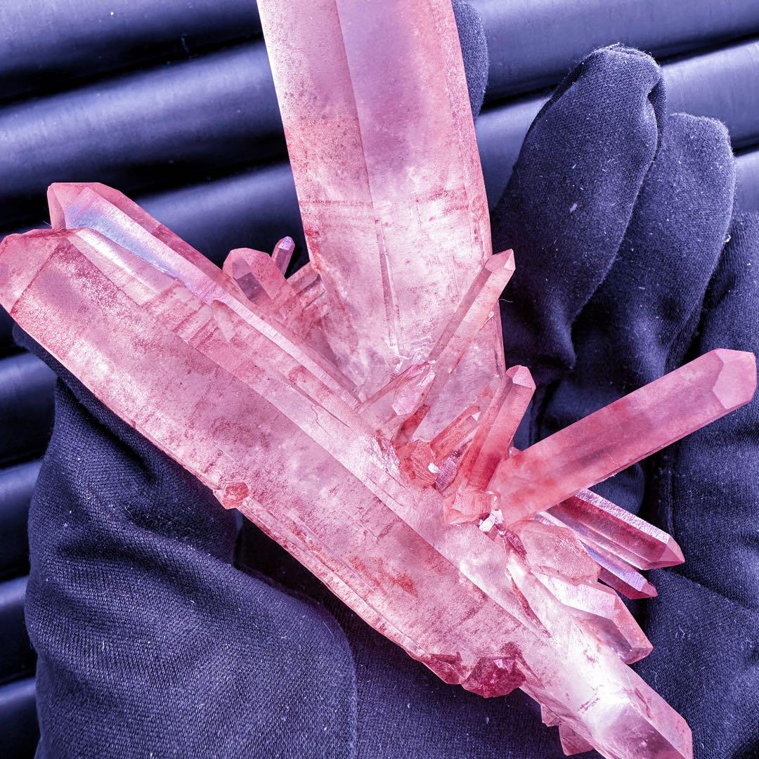 希少❗️絶品❗️超綺麗♡超強いパワー ピンクヒマラヤ クラスター水晶天然石A1536