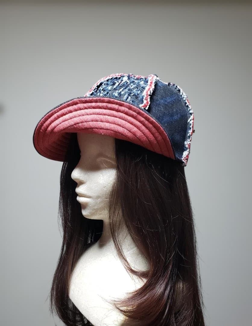 デニムパッチワークキャップ