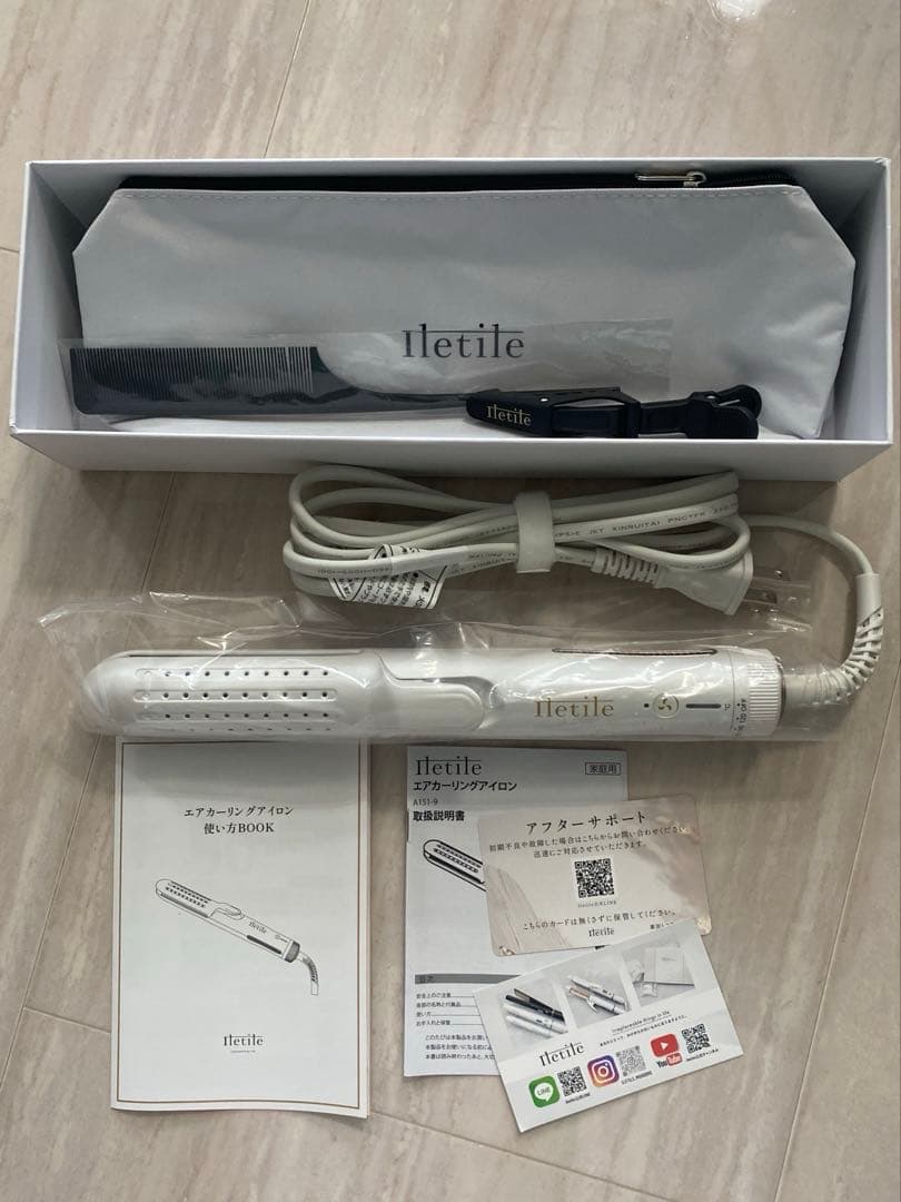 iletile ホワイト カールヘアアイロン