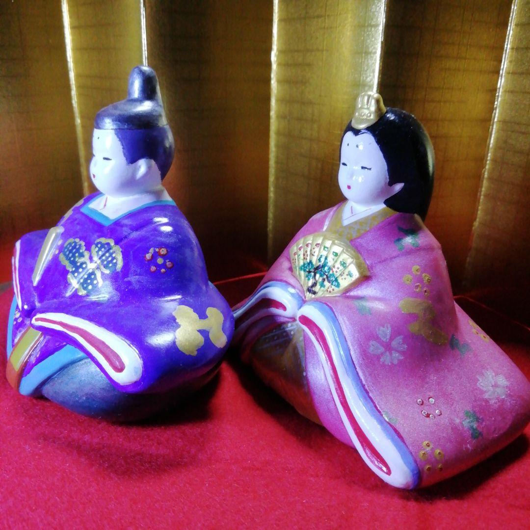 雛人形 　素焼き 色付けハンドメイド