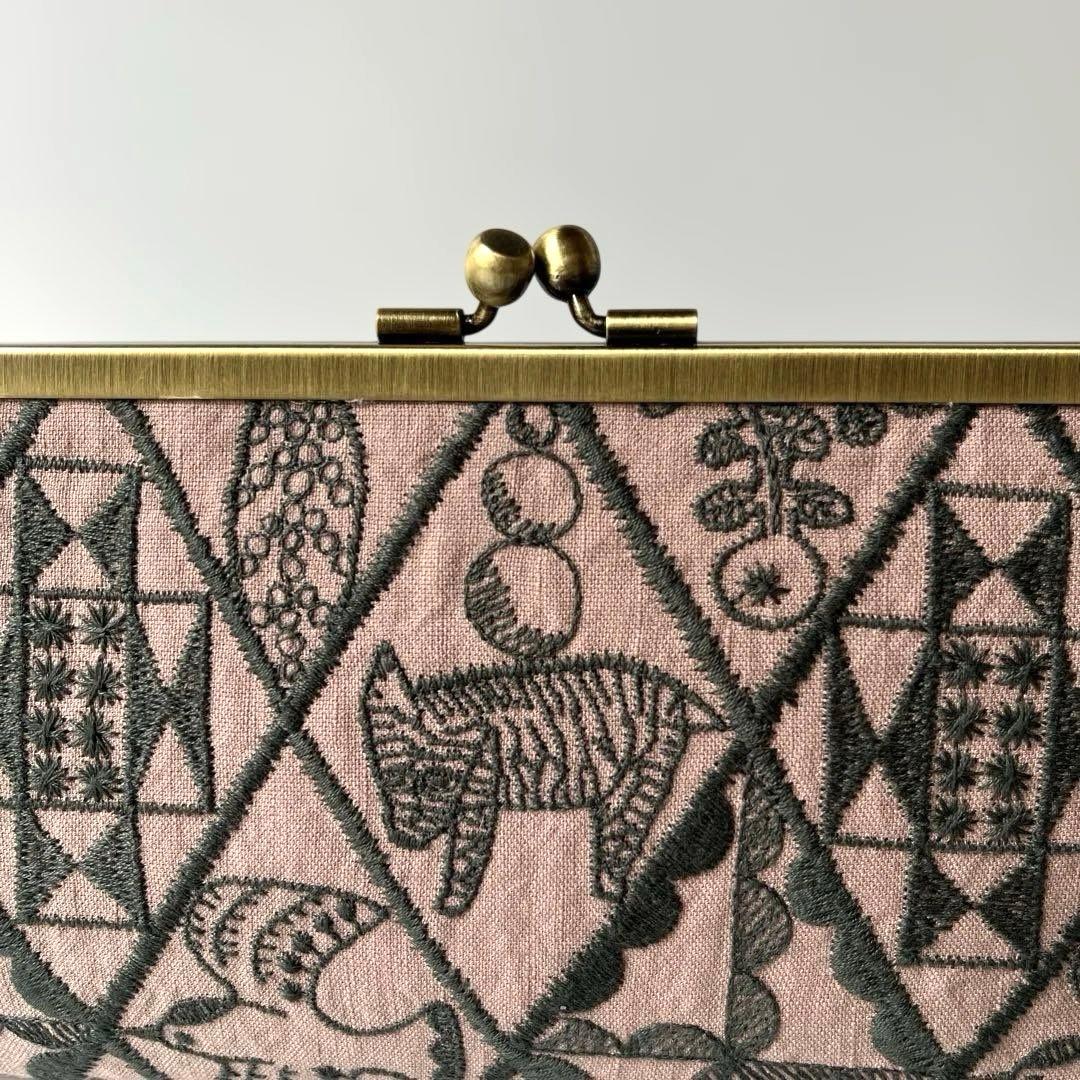 ハンドメイド　がま口長財布　ミナペルホネン　symphony