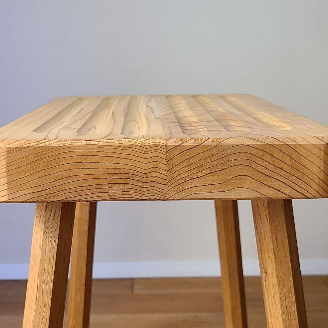 ナチュラルスツール　高さ36　八角脚　べンチ　サイドテーブル　椅子　日本製　職人