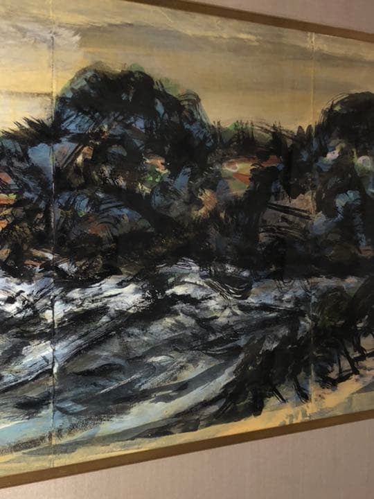 風景画　額入り　春濤　佐藤利彦作