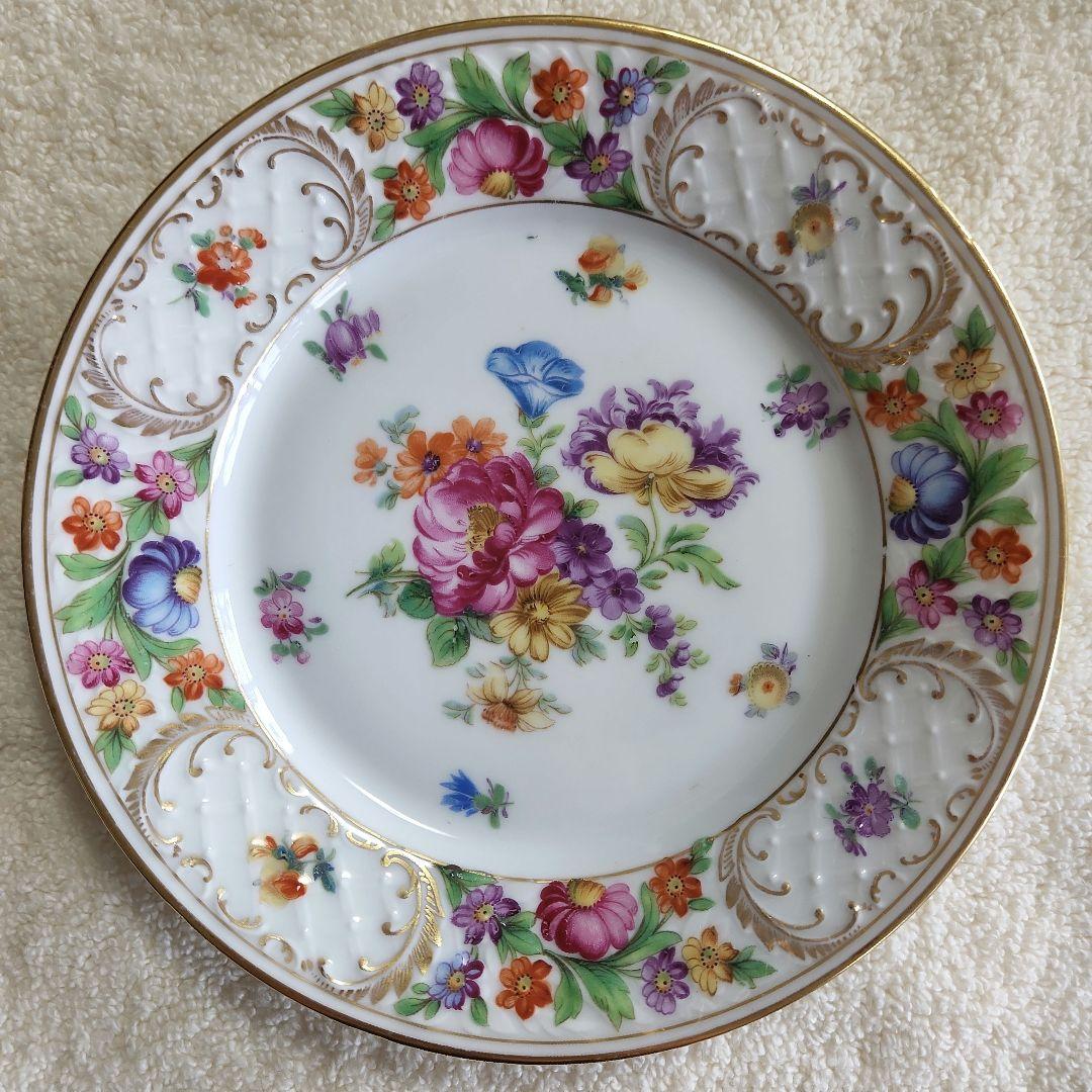 シューマンババリア　ドレスデンフラワー　アンティーク　エンボス加工