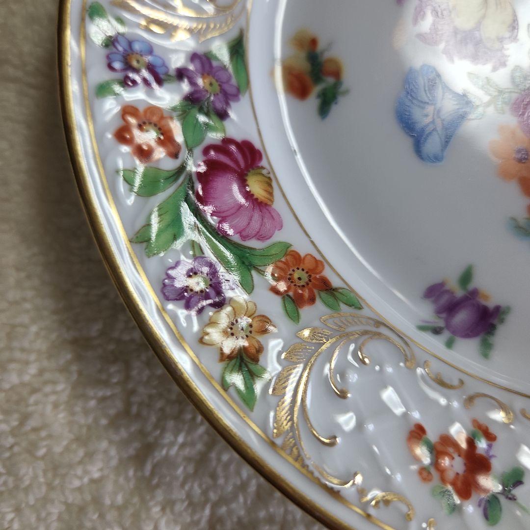 シューマンババリア　ドレスデンフラワー　アンティーク　エンボス加工