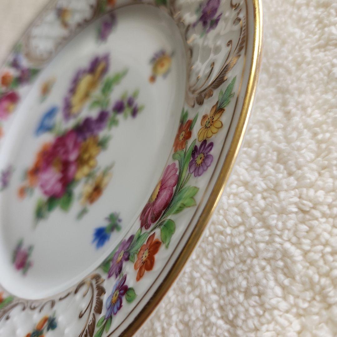 シューマンババリア　ドレスデンフラワー　アンティーク　エンボス加工