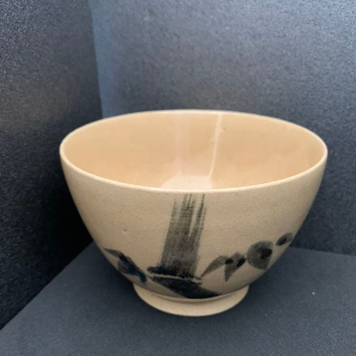 古薩摩　薩摩焼　茶碗　絵付　笹の絵　茶碗　茶道具