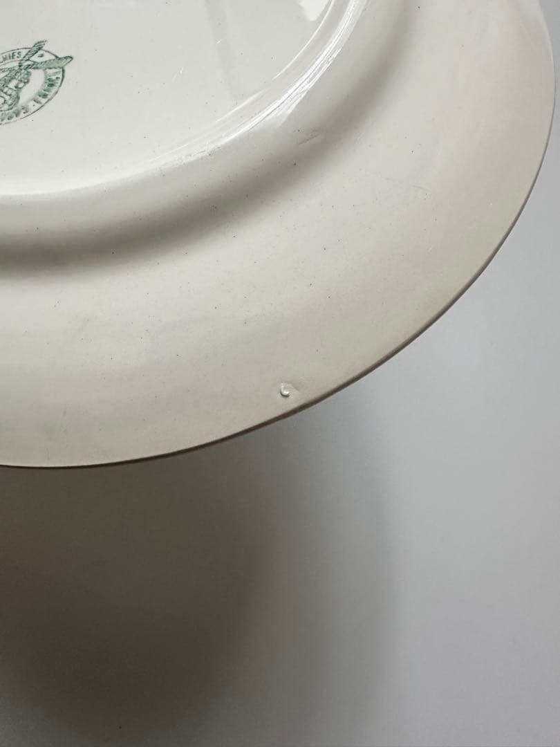 ムーランデルー　フランス　アンティーク　皿　ブロカント　チェック　プレート