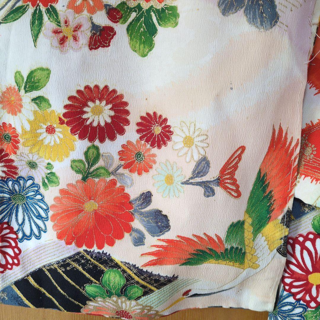 七五三３歳アンティーク着物と正絹総絞り手縫いの被布（中綿無し）