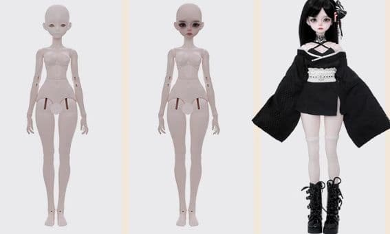 AX122 BJD 1/4 ドール本体 Keiko 球体関節人形 ハンドメイド