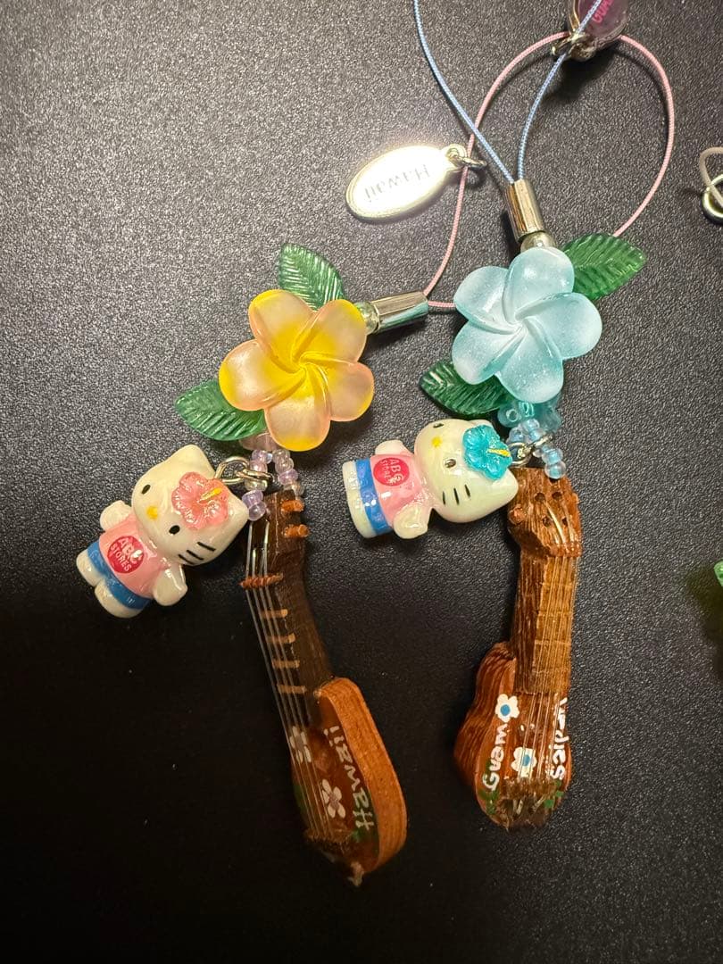 限定！ハワイグアムタイ white kitty白キティ根付けストラップ abc