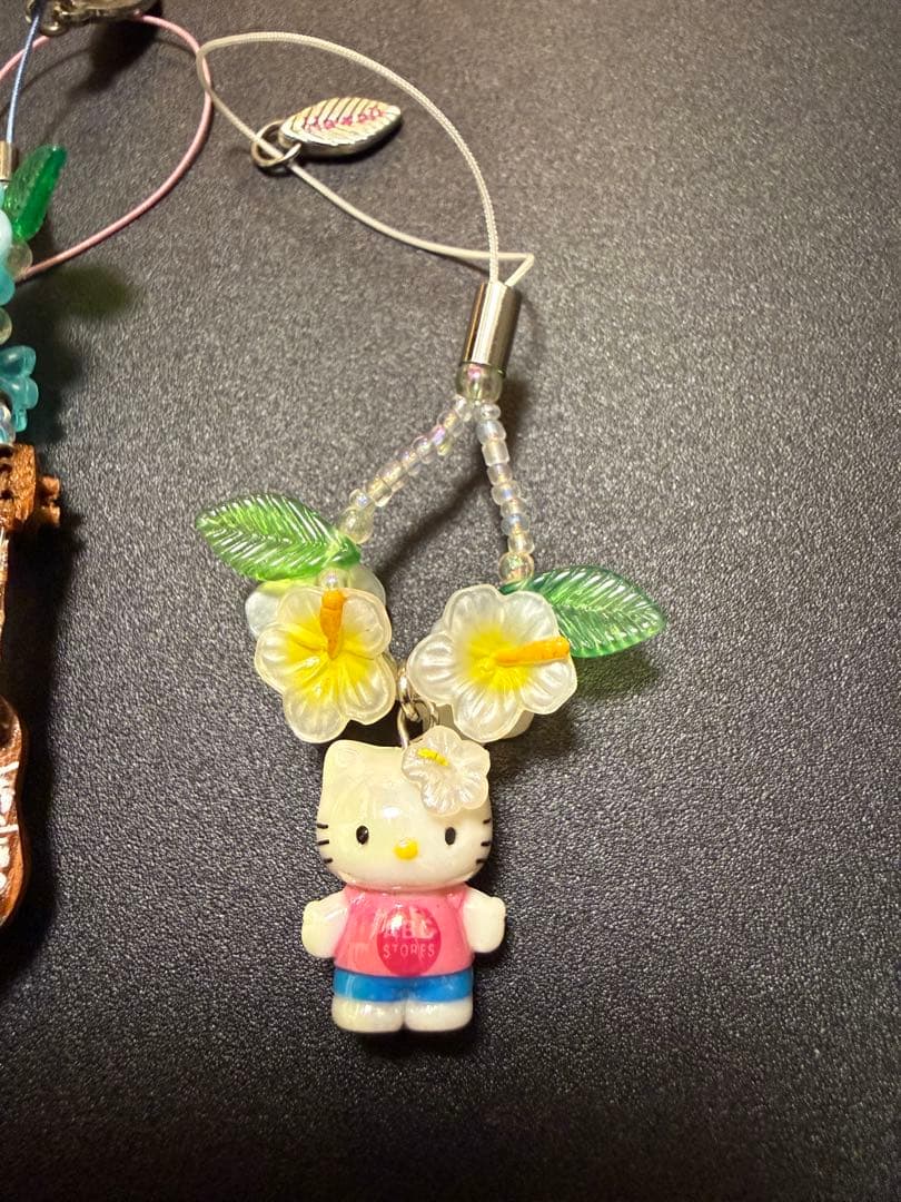 限定！ハワイグアムタイ white kitty白キティ根付けストラップ abc