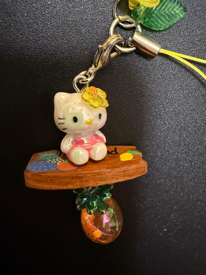 限定！ハワイグアムタイ white kitty白キティ根付けストラップ abc