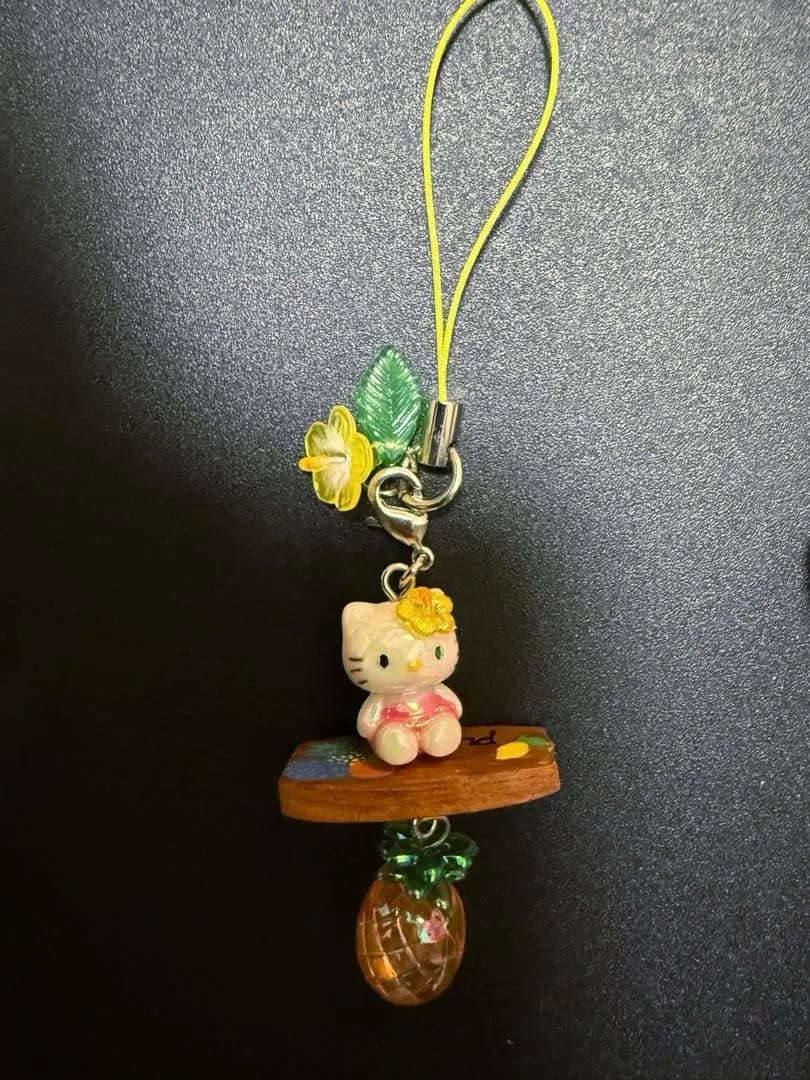 限定！ハワイグアムタイ white kitty白キティ根付けストラップ abc