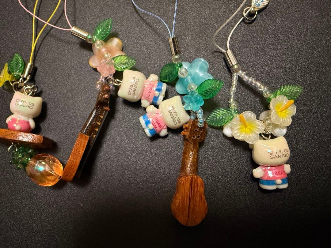 限定！ハワイグアムタイ white kitty白キティ根付けストラップ abc