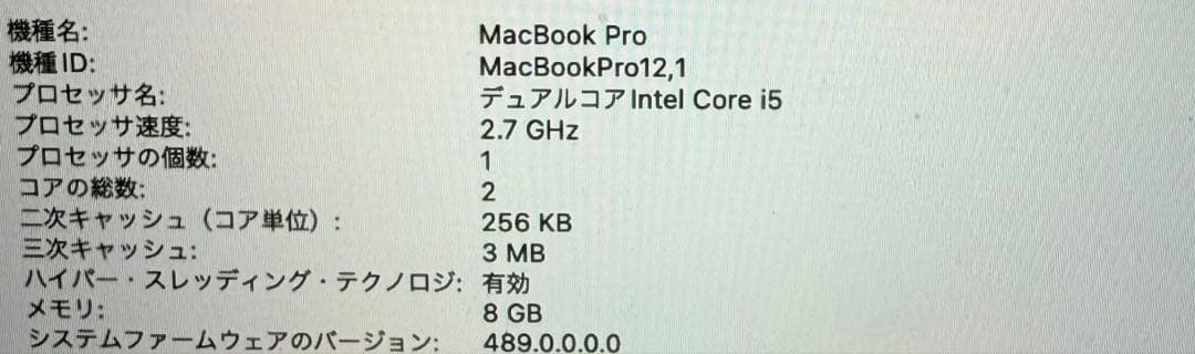 E*a様 Apple MacBook Pro 2015 日本語配列