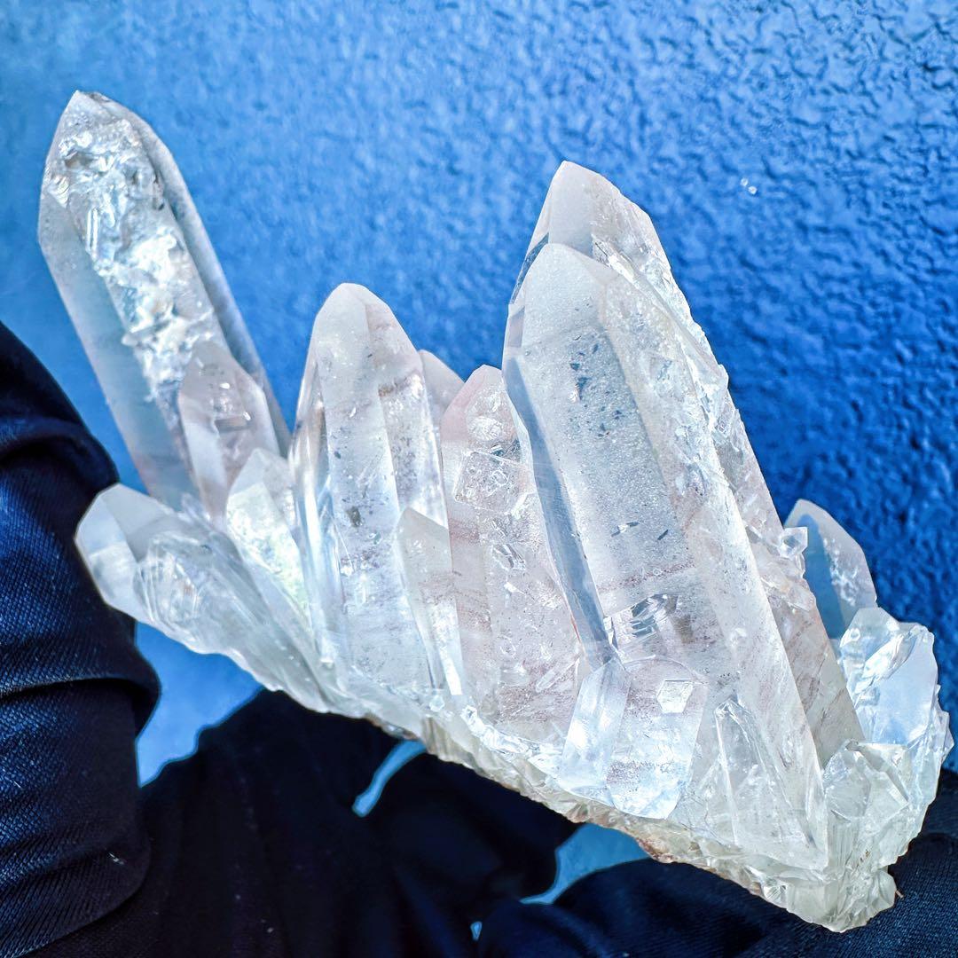 希少高透明度❗️マニカラン産キラキラ☆ヒマラヤ水晶クラスター超強いパワーA1413