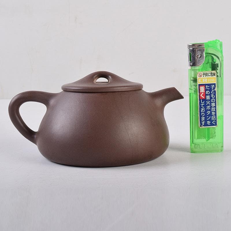 中国　寅春銘　紫砂　朱泥　漢詩刻　急須　茶壷　M　R8982