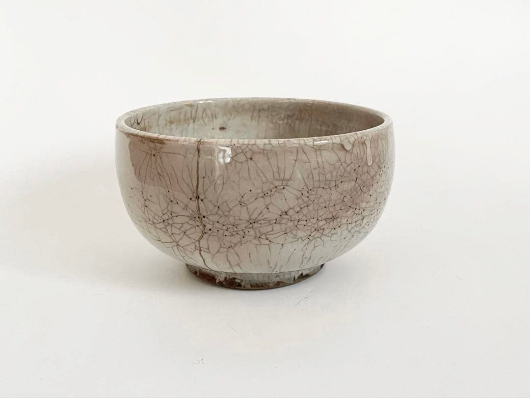 骨董　アンティーク　平清水焼　茶碗　抹茶碗　碗　金継ぎ　金継直しあり　箱なし
