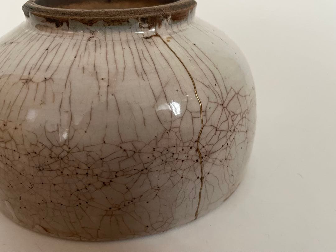 骨董　アンティーク　平清水焼　茶碗　抹茶碗　碗　金継ぎ　金継直しあり　箱なし