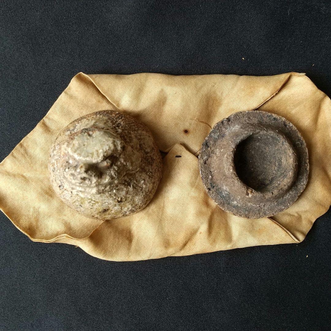 貴重 古信楽 獅子 香合 古箱 箱書あり 茶道具 骨董