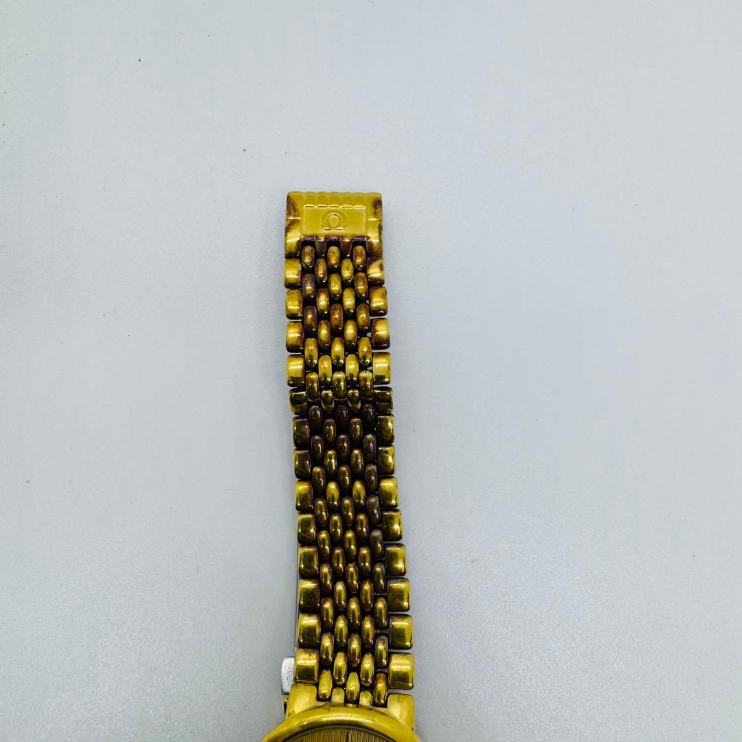 ✨OMEGA✨オメガ✨デビル✨デイト✨クォーツ✨ゴールド文字盤✨腕時計✨