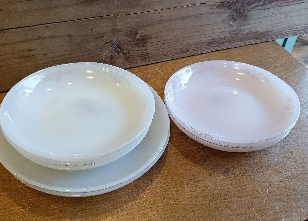 希少　Many　マニー　アンティークチェリー　プレート　ミルキーガラス