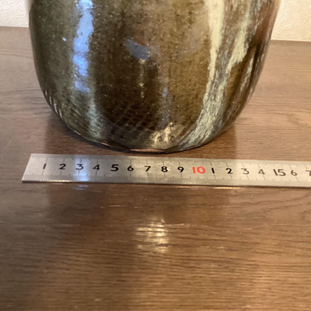 叩き朝鮮唐津耳付花生　唐津焼中里太郎右衛門作