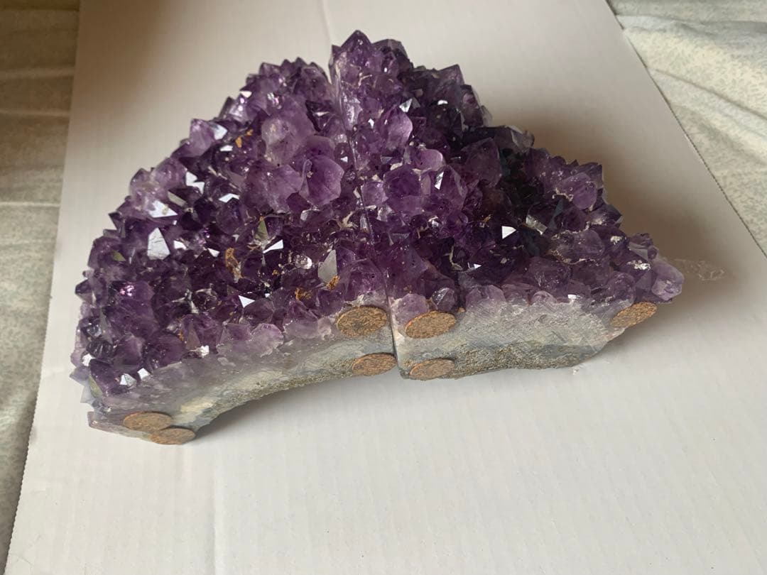 紫水晶、アメジスト、ブックエンド、置物