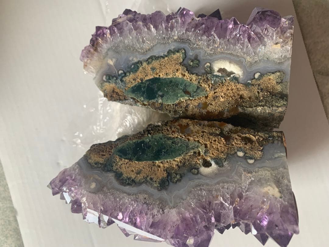 紫水晶、アメジスト、ブックエンド、置物