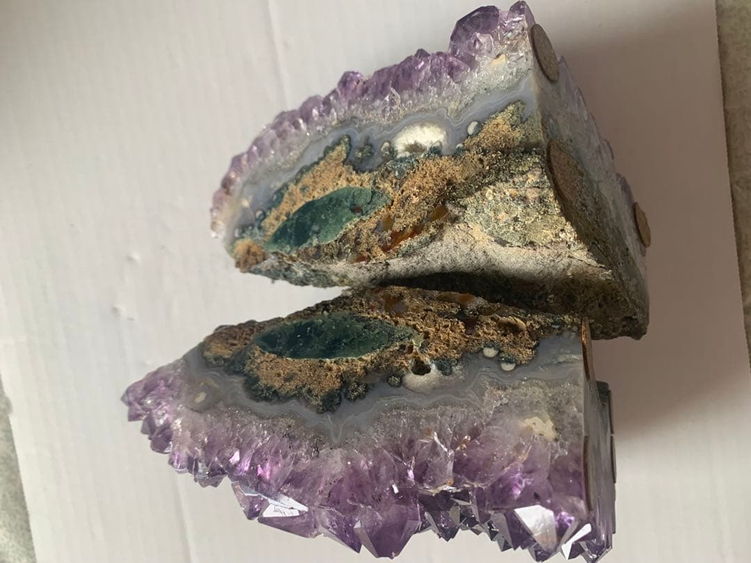 紫水晶、アメジスト、ブックエンド、置物