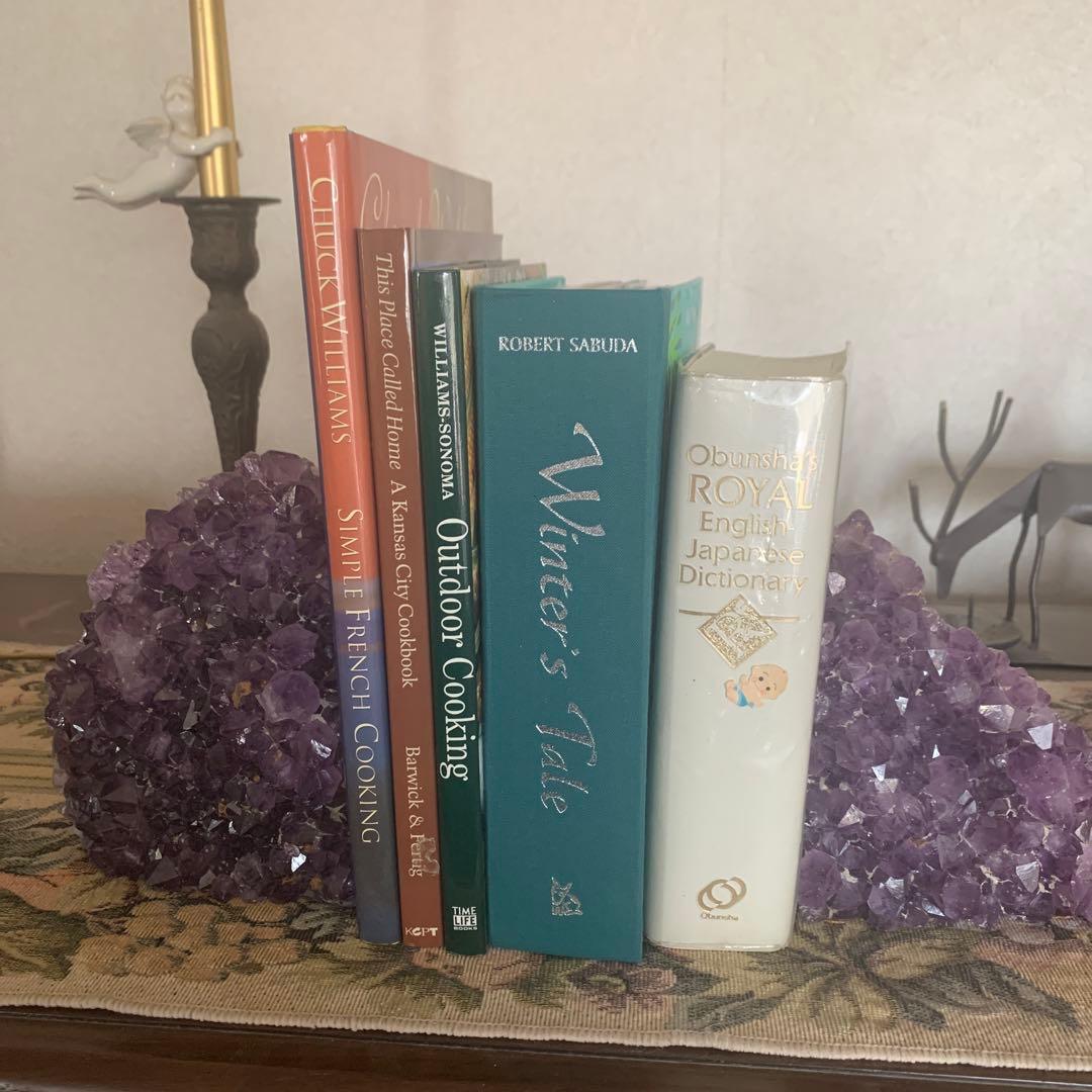 紫水晶、アメジスト、ブックエンド、置物