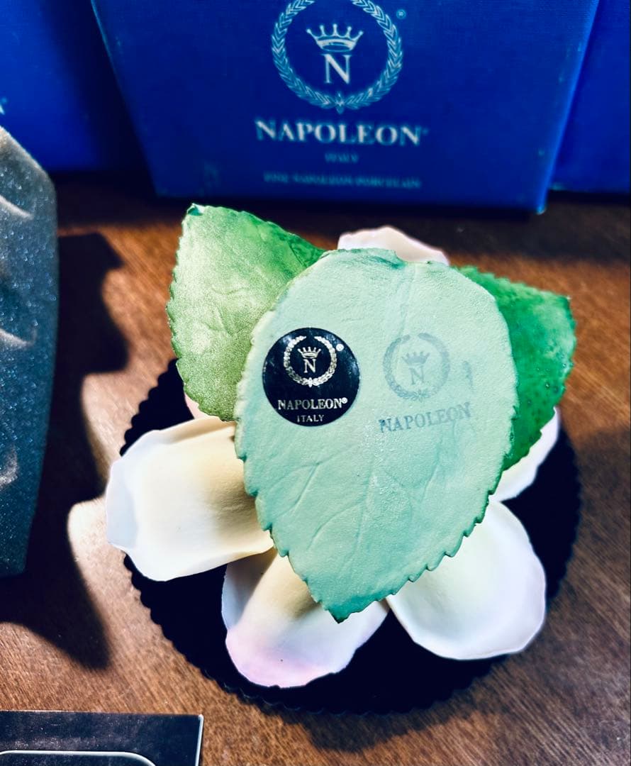 イタリア製 NAPOLEON ポーセリン ローズ フラワー フィギュリン　7点