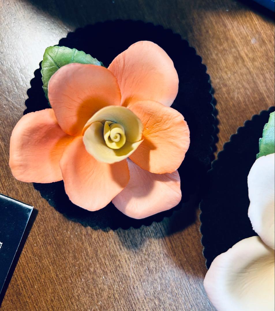 イタリア製 NAPOLEON ポーセリン ローズ フラワー フィギュリン　7点