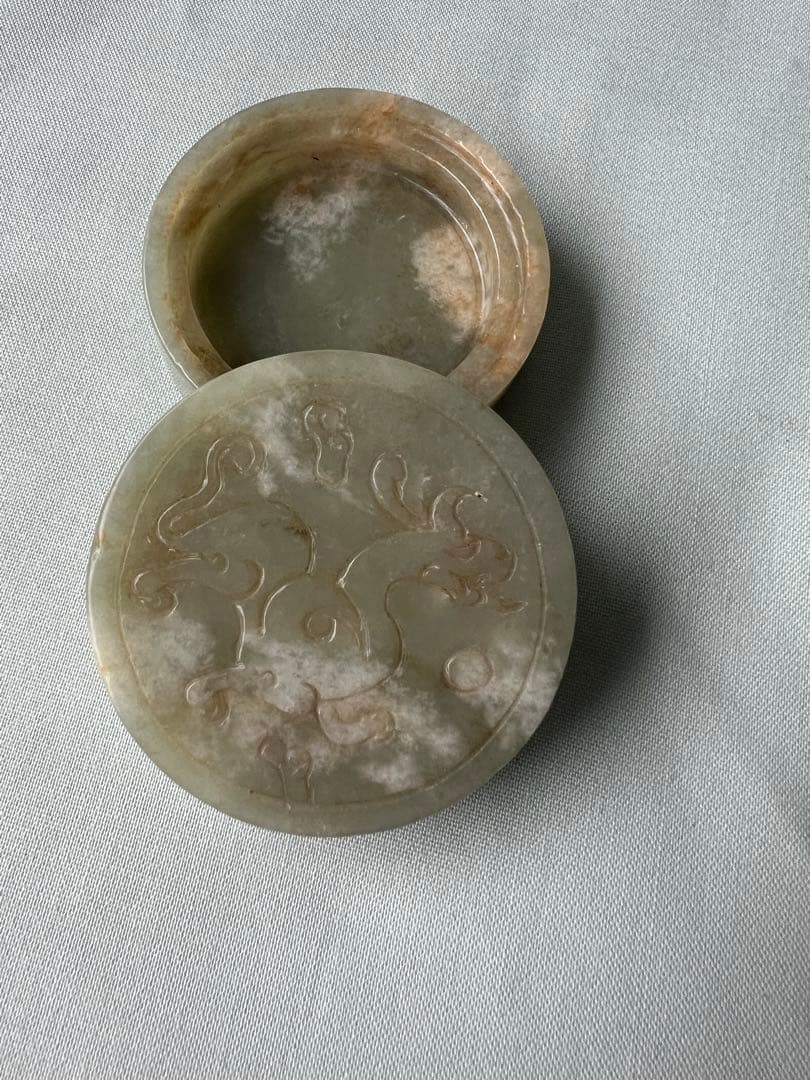 天然石 玉 香盒