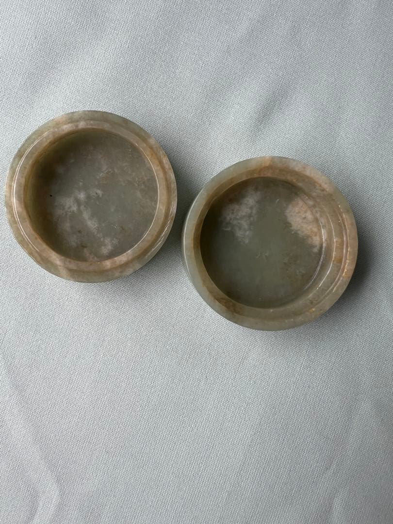 天然石 玉 香盒