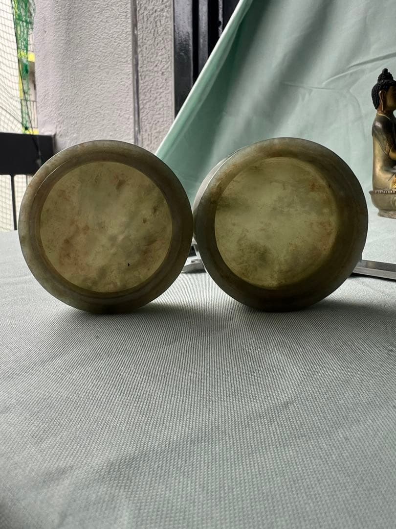 天然石 玉 香盒