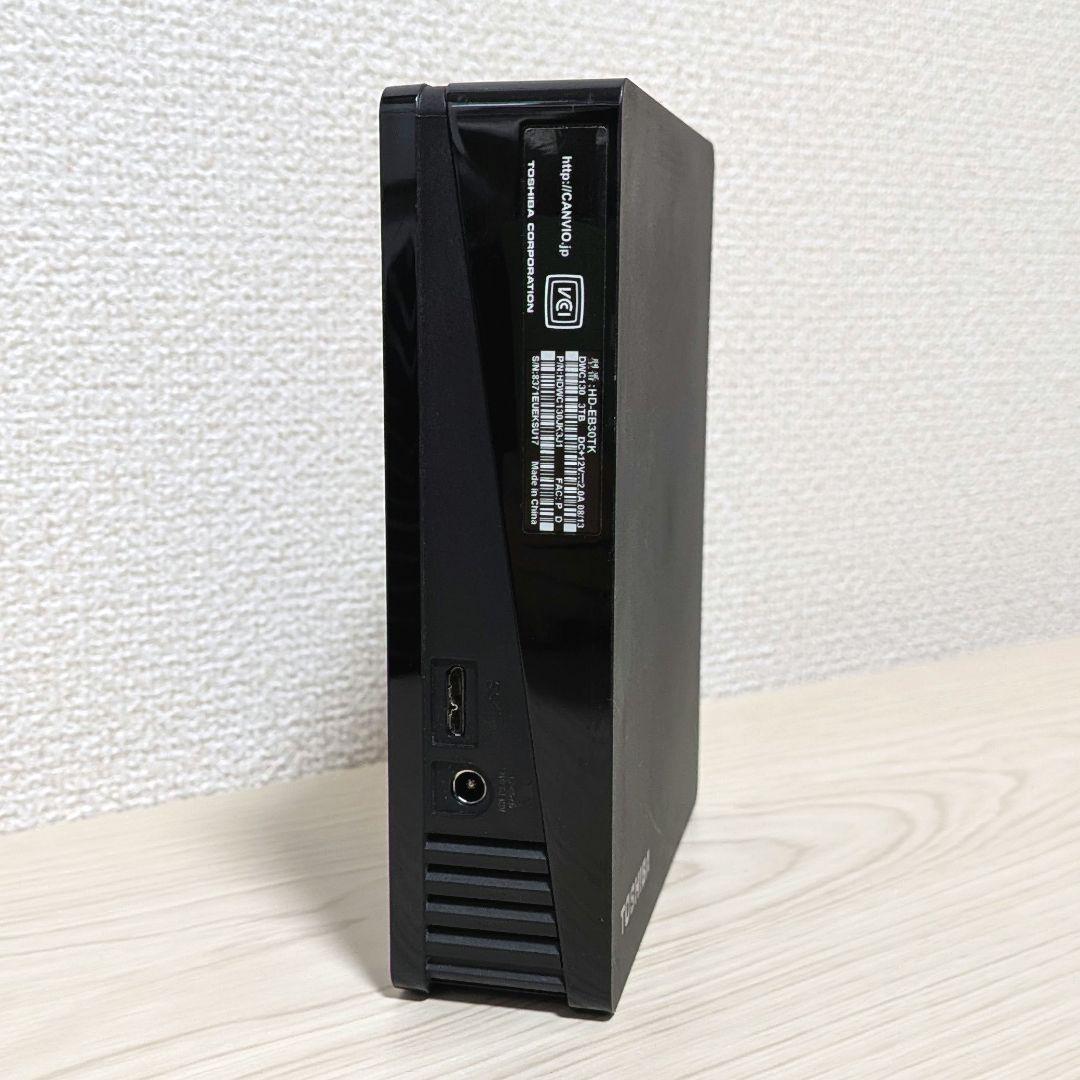 【中古】東芝 外付けハードディスク 3TB 黒